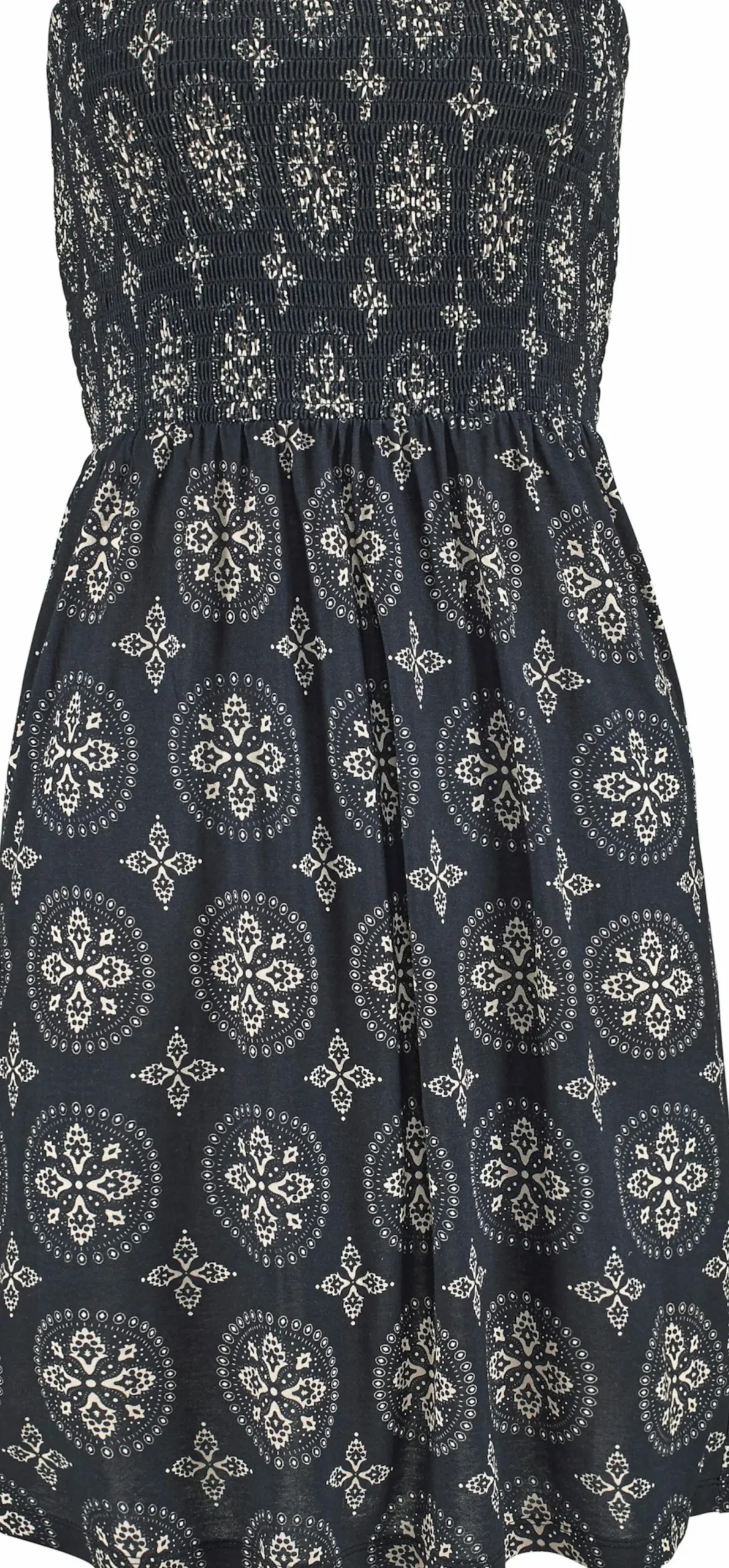 Strandkleider|LASCANA Bandeaukleid schwarz-beige-bedruckt