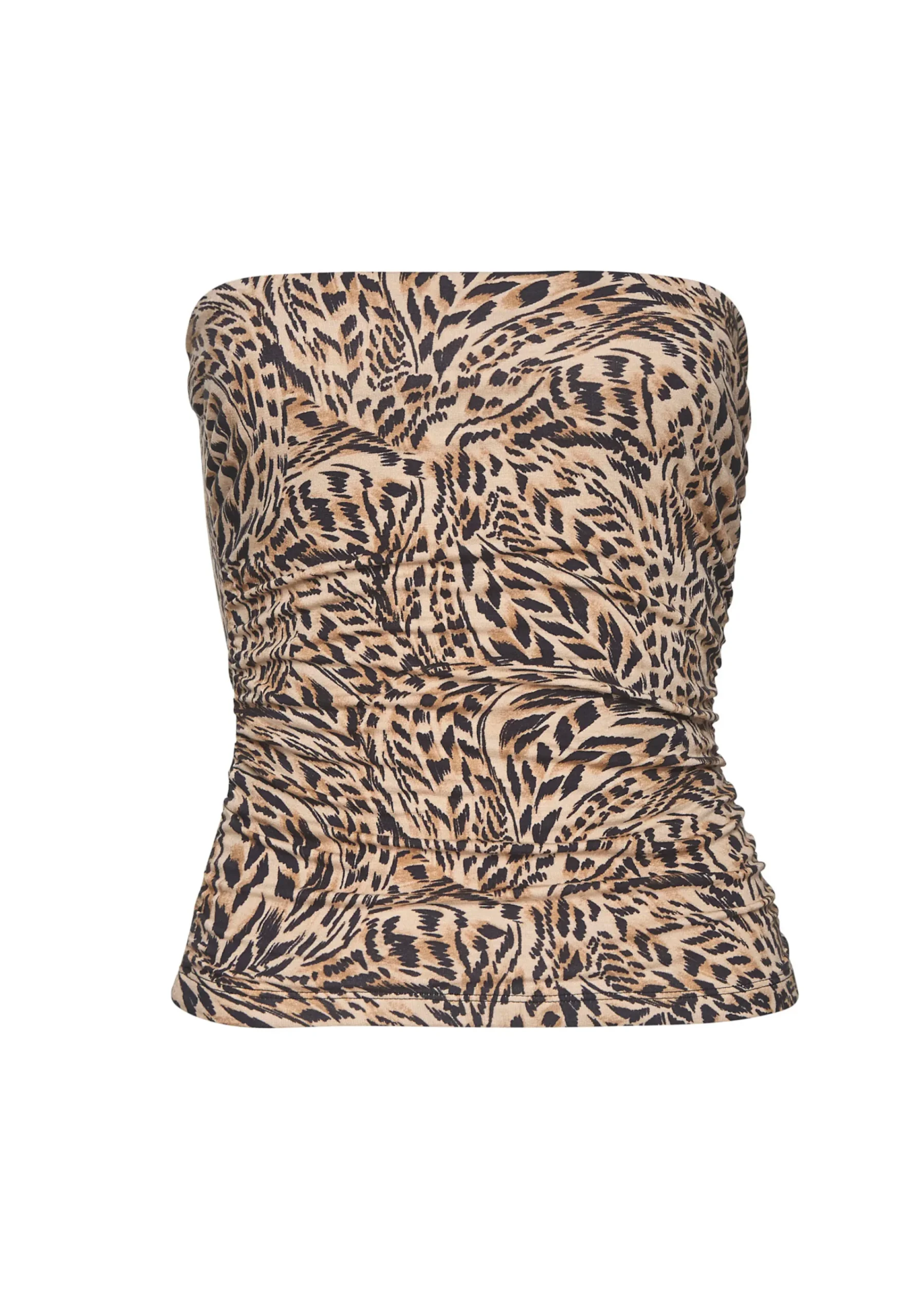 Strandmode|Shirts|Buffalo Bandeautop beige-jeansblaubedruckt
