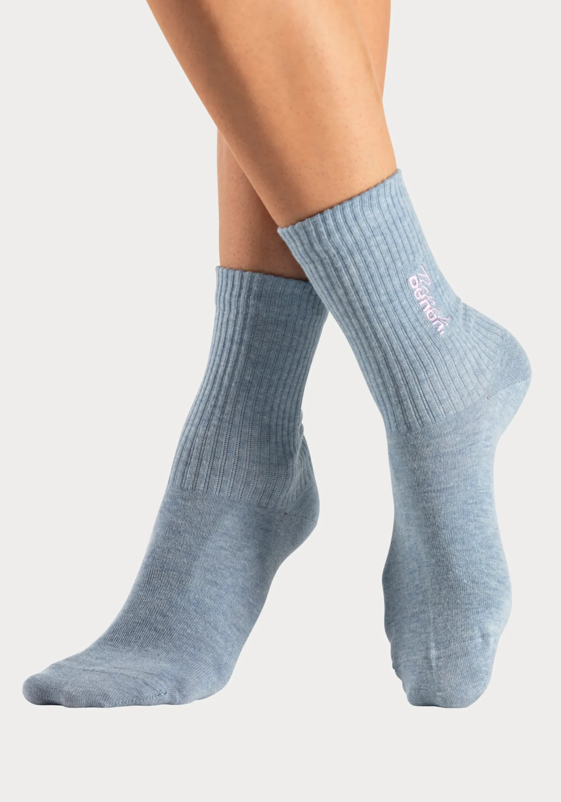 Strümpfe & Socken|Bench. Basicsocken 1xmarine,1xhellblau-meliert,1xrosa