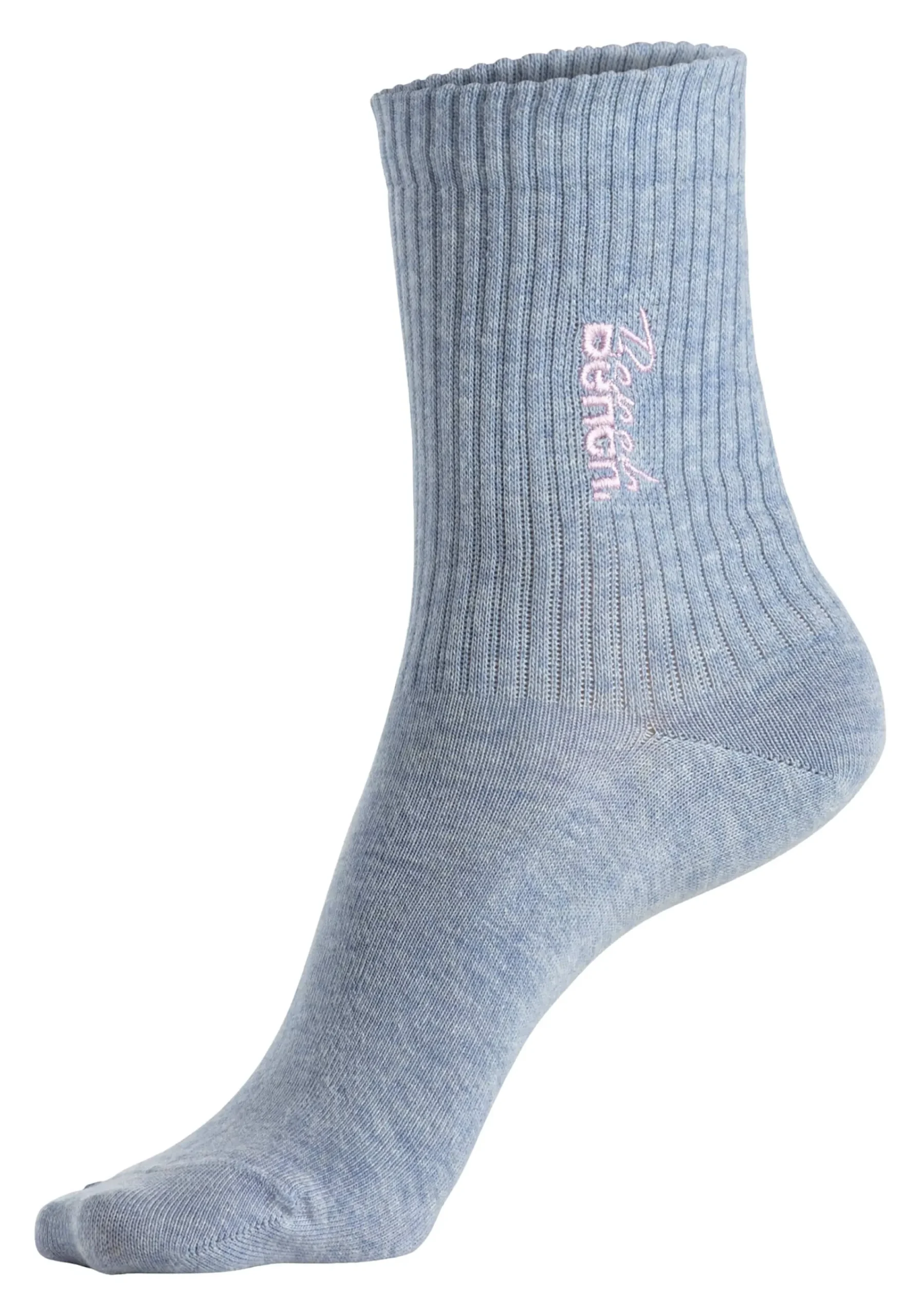 Strümpfe & Socken|Bench. Basicsocken 1xmarine,1xhellblau-meliert,1xrosa