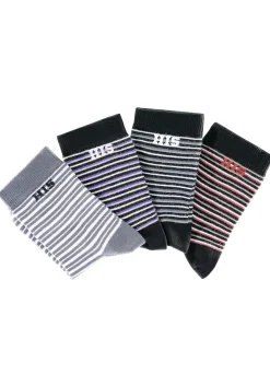 Strümpfe & Socken|H.I.S Basicsocken grau-schwarz,dunkelgrau-schwarz,hellgrau,rot-schwarz