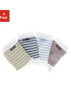 Strümpfe & Socken|H.I.S Basicsocken weiß-grün,weiß-grau,weiß-blau,weiß-braun