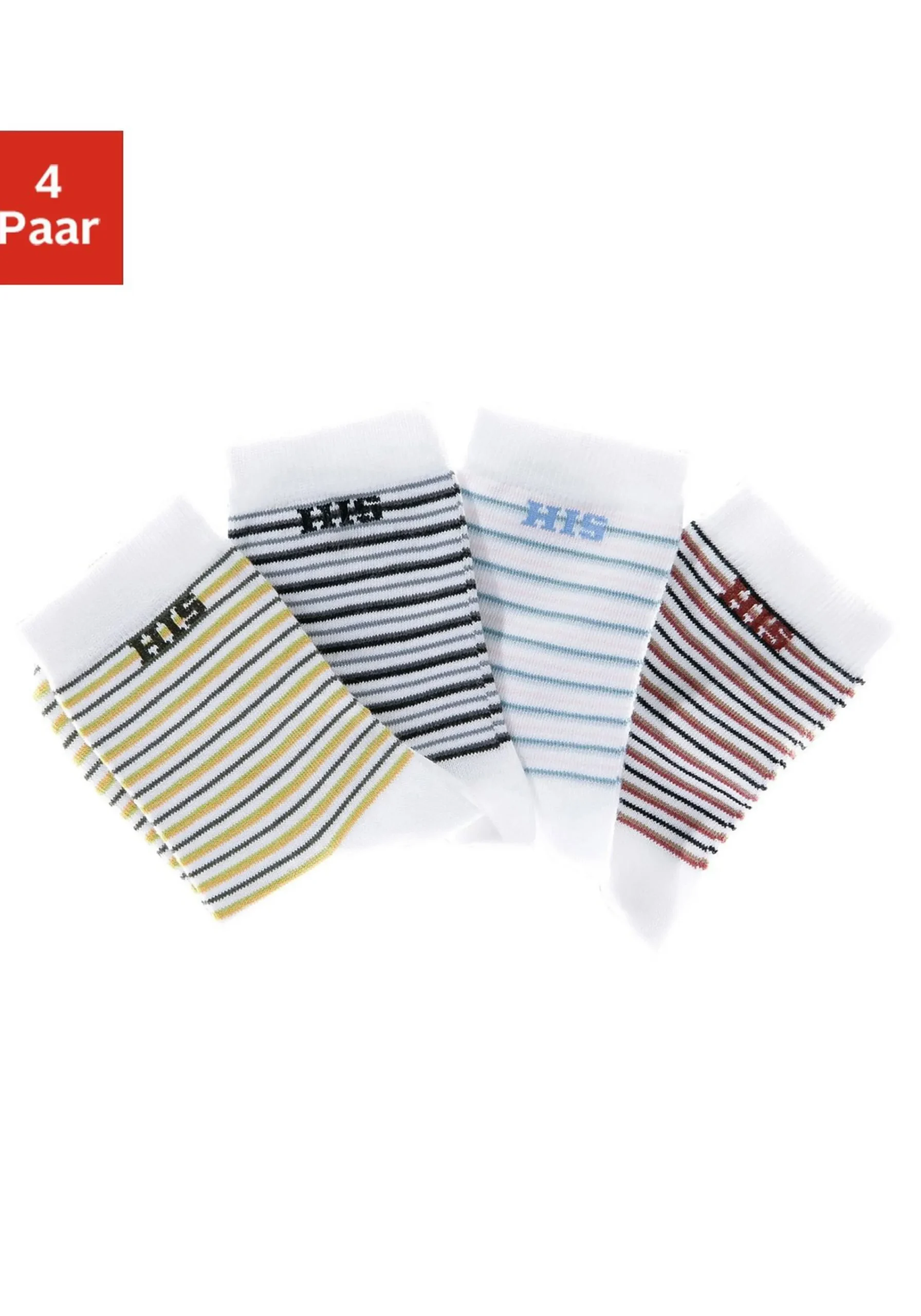 Strümpfe & Socken|H.I.S Basicsocken weiß-grün,weiß-grau,weiß-blau,weiß-braun