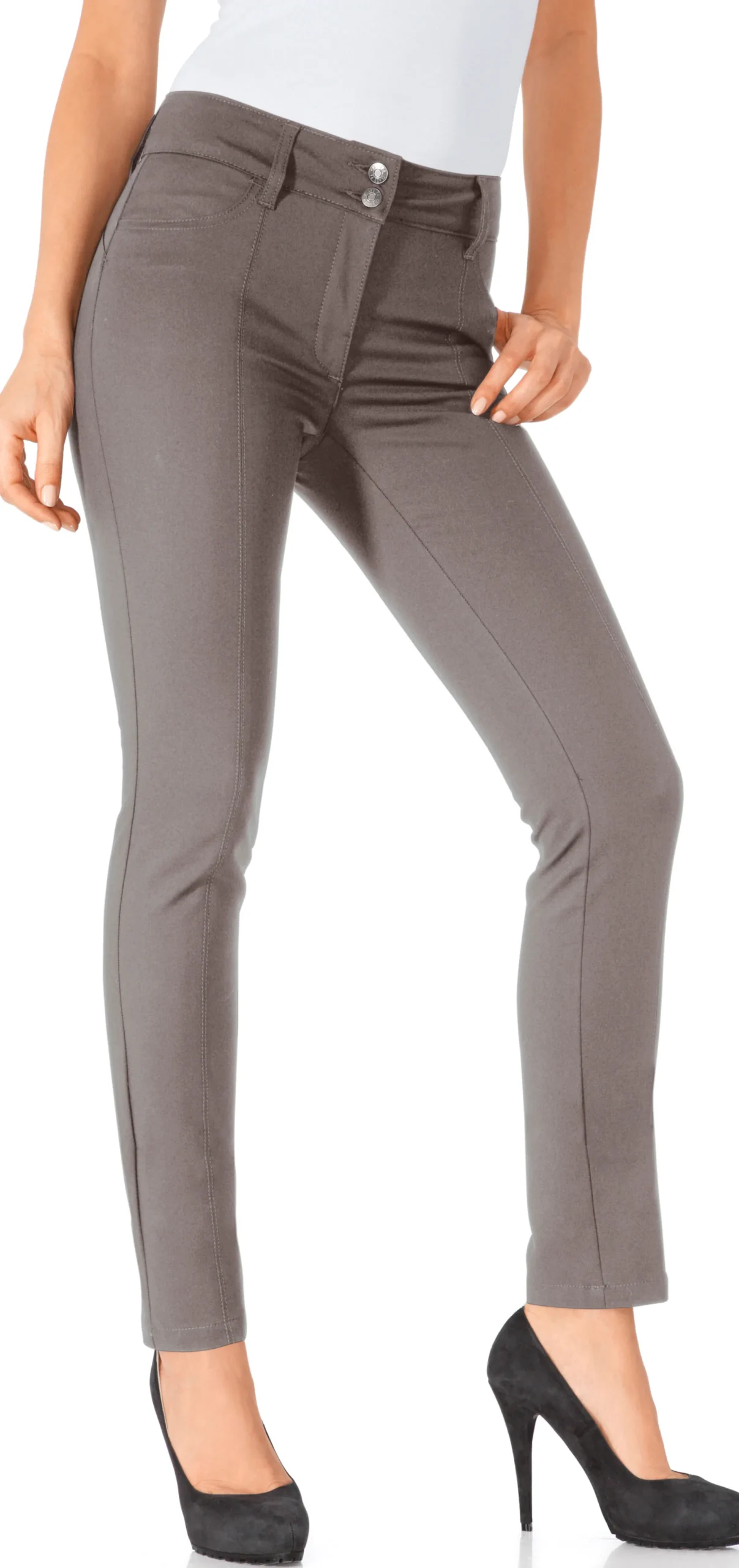 Basics|heine Bauchweg-Hose taupe