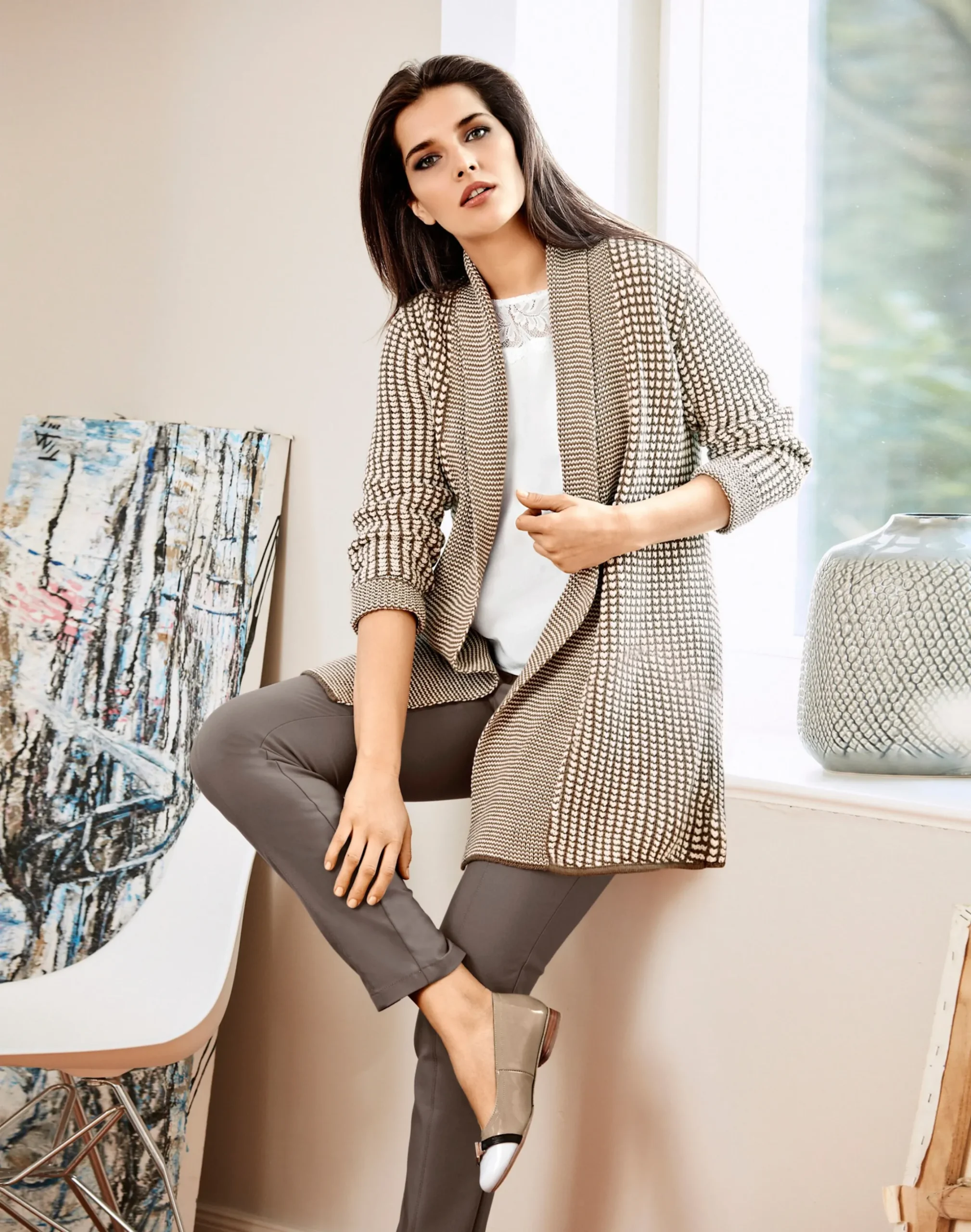Basics|heine Bauchweg-Hose taupe