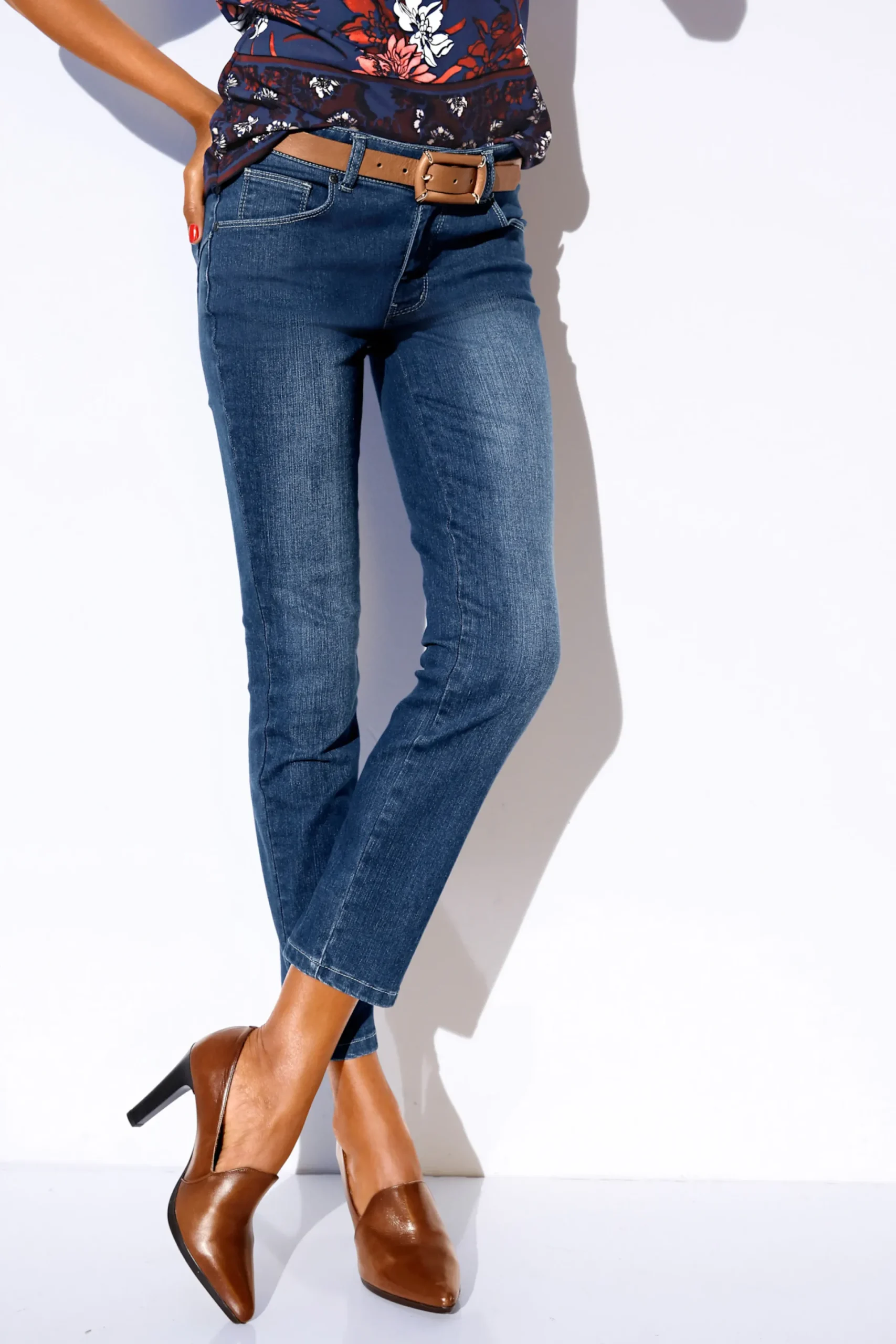 Strandmode|Basics|heine Bauchweg-Jeans bluedenim