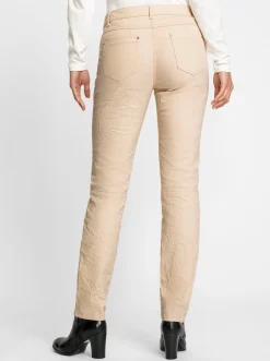 Jeans| Baumwollhose mit Knopfleiste statt Reißverschluss elfenbein