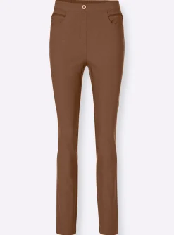 Basics| Bengalinhose mit Zierreißverschlüssen toffee