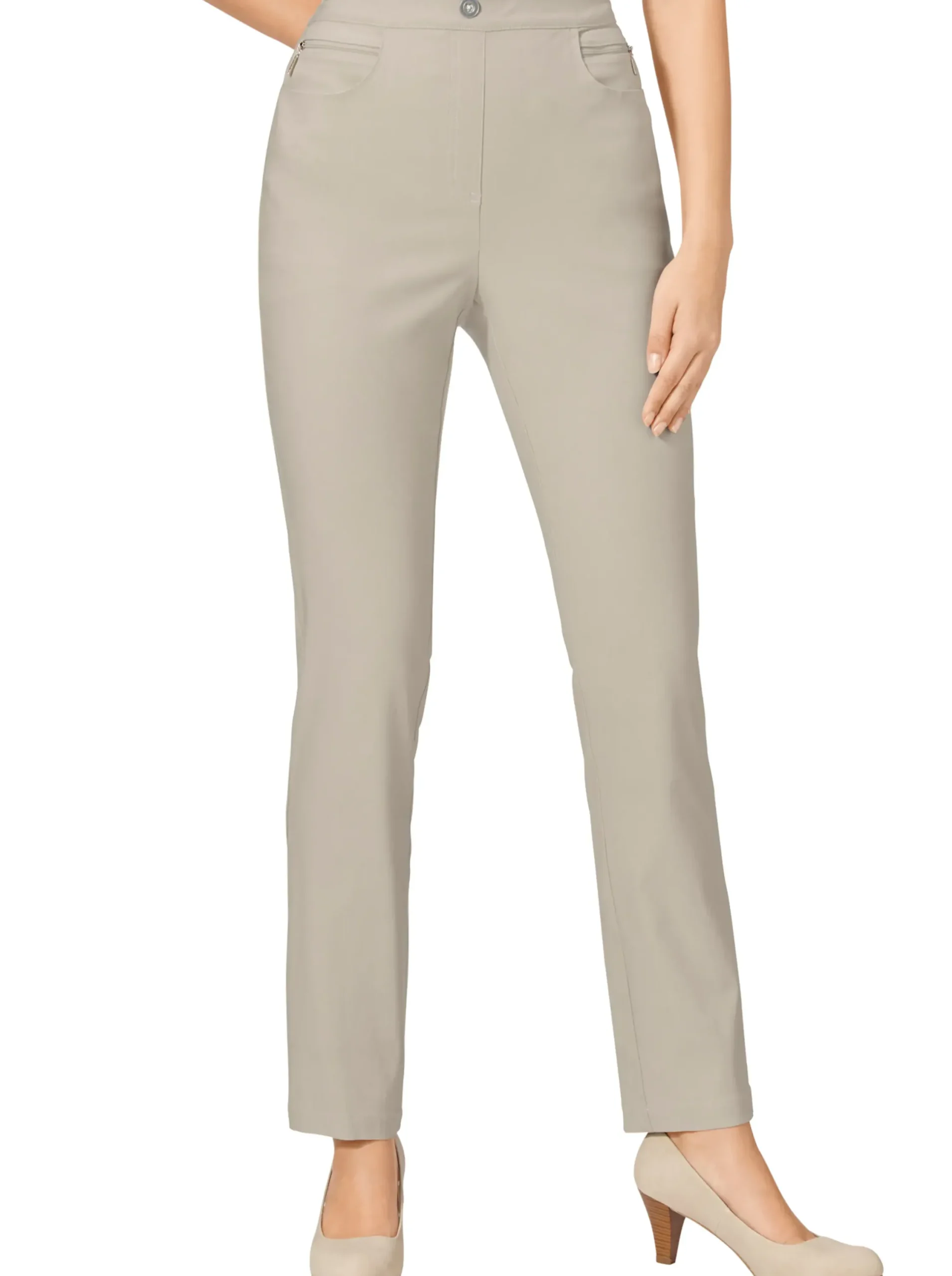 Basics|Hosen| Bengalinhose mit Zierreißverschlüssen sand