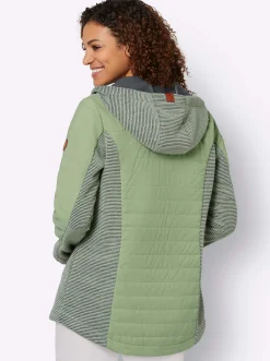 Jacken| Übergangsjacke im Mix aus Fleece und Stepp eucalyptus