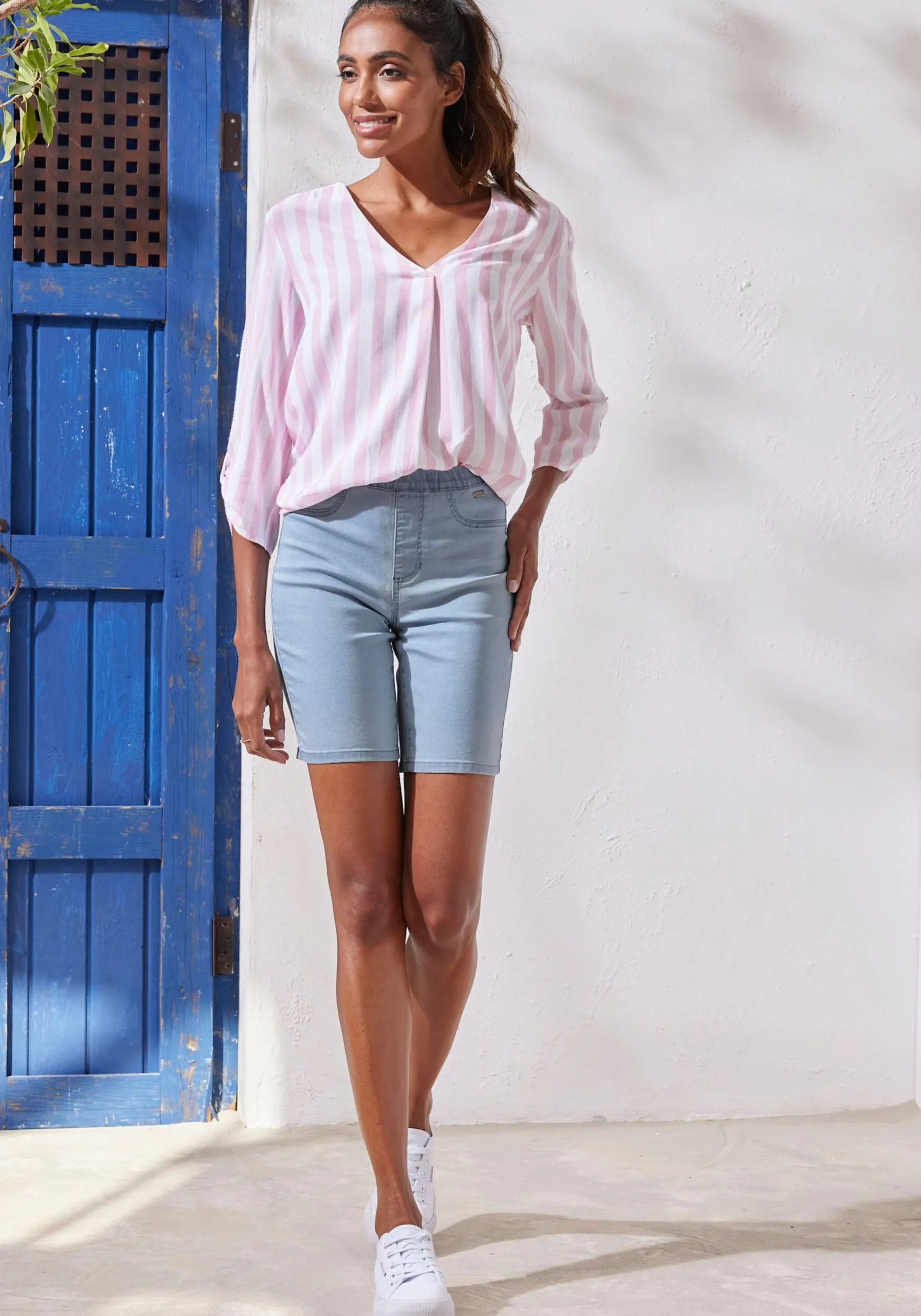 Strandmode|Hosen|Buffalo Bermudas hellblau