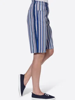 Hosen| Bermudas mit Rundum-Dehnbund jeansblau-gestreift