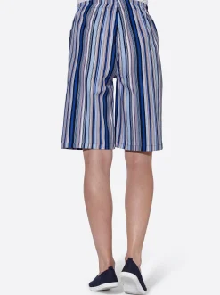 Hosen| Bermudas mit Rundum-Dehnbund jeansblau-gestreift