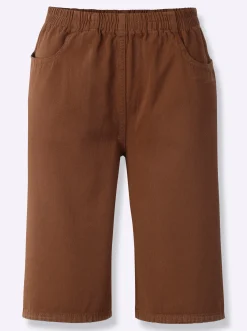 Hosen| Bermudas mit Rundum-Dehnbund dunkelbraun