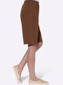 Hosen| Bermudas mit Rundum-Dehnbund dunkelbraun