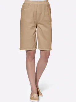 Hosen| Bermudas mit Rundum-Dehnbund beige