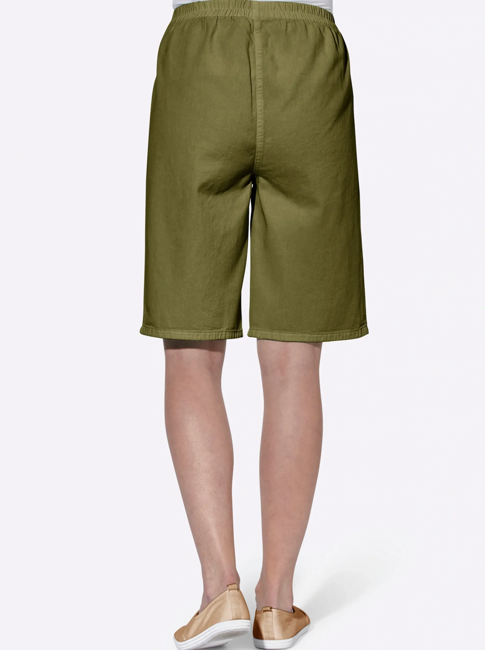 Hosen| Bermudas mit Rundum-Dehnbund oliv