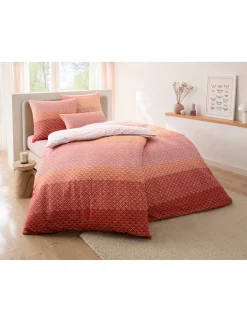 Bettwäsche & Laken|Dormisette Bettwäsche apricot-terra-bedruckt