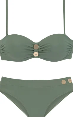 Bikinis|Vivance Bügel-Bandeau-Bikini oliv