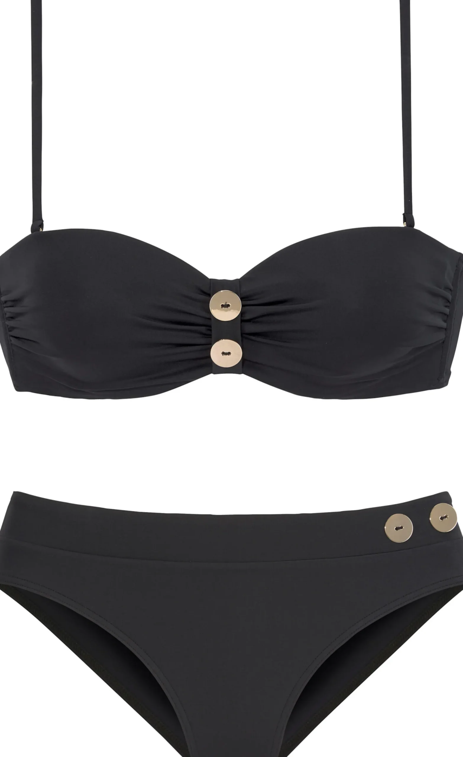 Bikinis|Vivance Bügel-Bandeau-Bikini schwarz