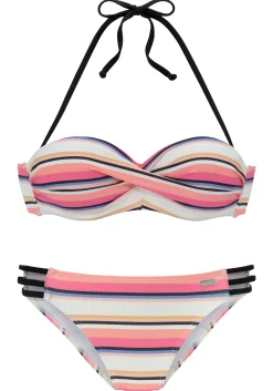 Bikinis|Venice Beach Bügel-Bandeau-Bikini creme-rosa