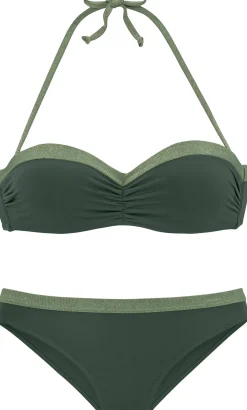 Bikinis|JETTE Bügel-Bandeau-Bikini oliv