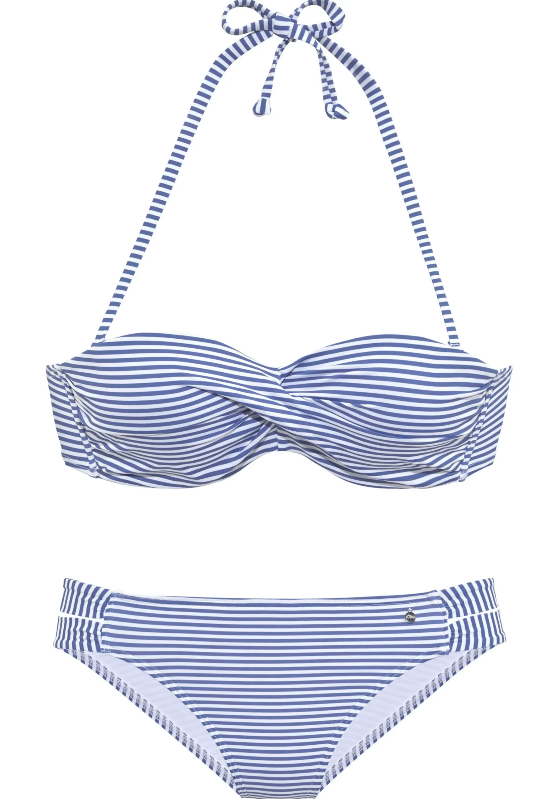 Bikinis|s.Oliver Bügel-Bandeau-Bikini hellblau-weiß