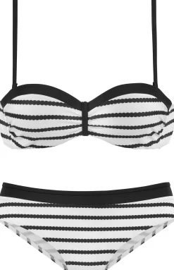 Bikinis|LASCANA Bügel-Bandeau-Bikini schwarz-weiß