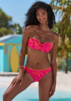 Bikinis|Venice Beach Bügel-Bandeau-Bikini orange-pinkbedruckt