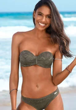 Bikinis|Buffalo Bügel-Bandeau-Bikini oliv