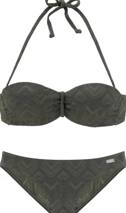 Bikinis|Buffalo Bügel-Bandeau-Bikini oliv