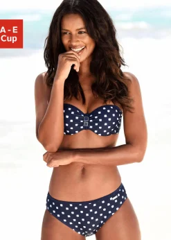 Bikinis|LASCANA Bügel-Bandeau-Bikini marine-weiß