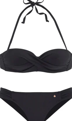 Bikinis|s.Oliver Bügel-Bandeau-Bikini schwarz