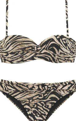 Bikinis|Bruno Banani Bügel-Bandeau-Bikini braun-bedruckt