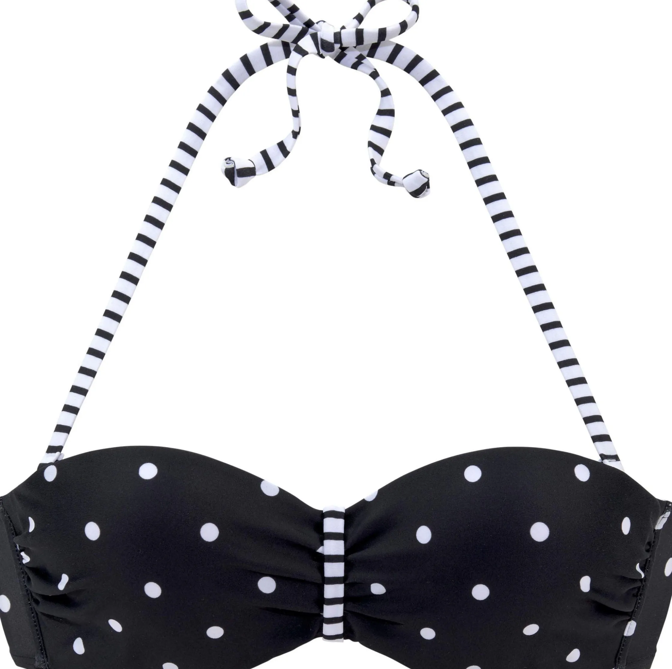 Bikinis|s.Oliver Bügel-Bandeau-Bikini-Top schwarz-weiß