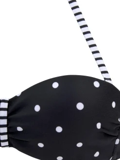 Bikinis|s.Oliver Bügel-Bandeau-Bikini-Top schwarz-weiß
