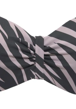 Bikinis|LASCANA Bügel-Bandeau-Bikini-Top schwarz-bedruckt