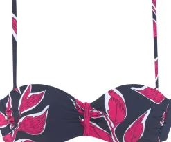 Bikinis|LASCANA Bügel-Bandeau-Bikini-Top marine-bedruckt