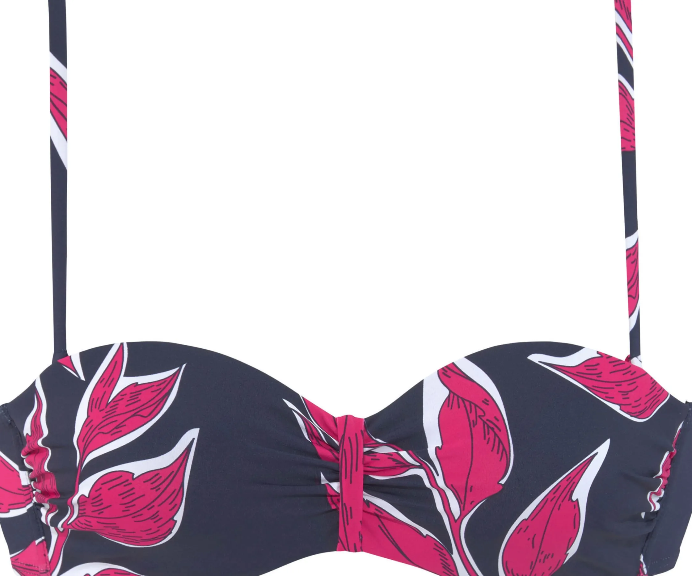 Bikinis|LASCANA Bügel-Bandeau-Bikini-Top marine-bedruckt