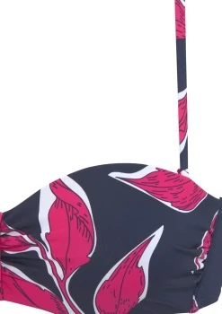Bikinis|LASCANA Bügel-Bandeau-Bikini-Top marine-bedruckt