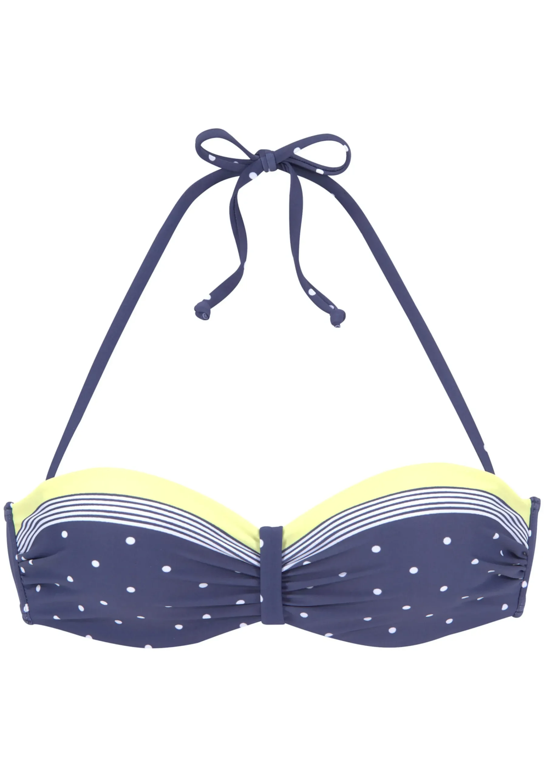 Bikinis|LASCANA Bügel-Bandeau-Bikini-Top blau-gelb-bedruckt