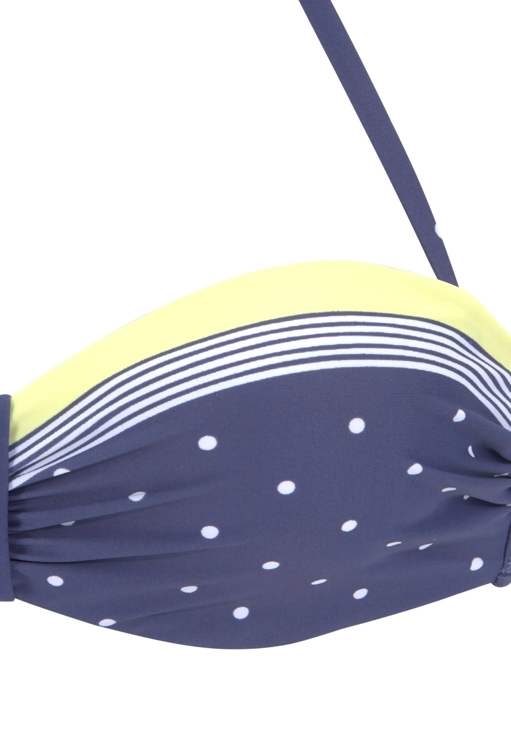 Bikinis|LASCANA Bügel-Bandeau-Bikini-Top blau-gelb-bedruckt