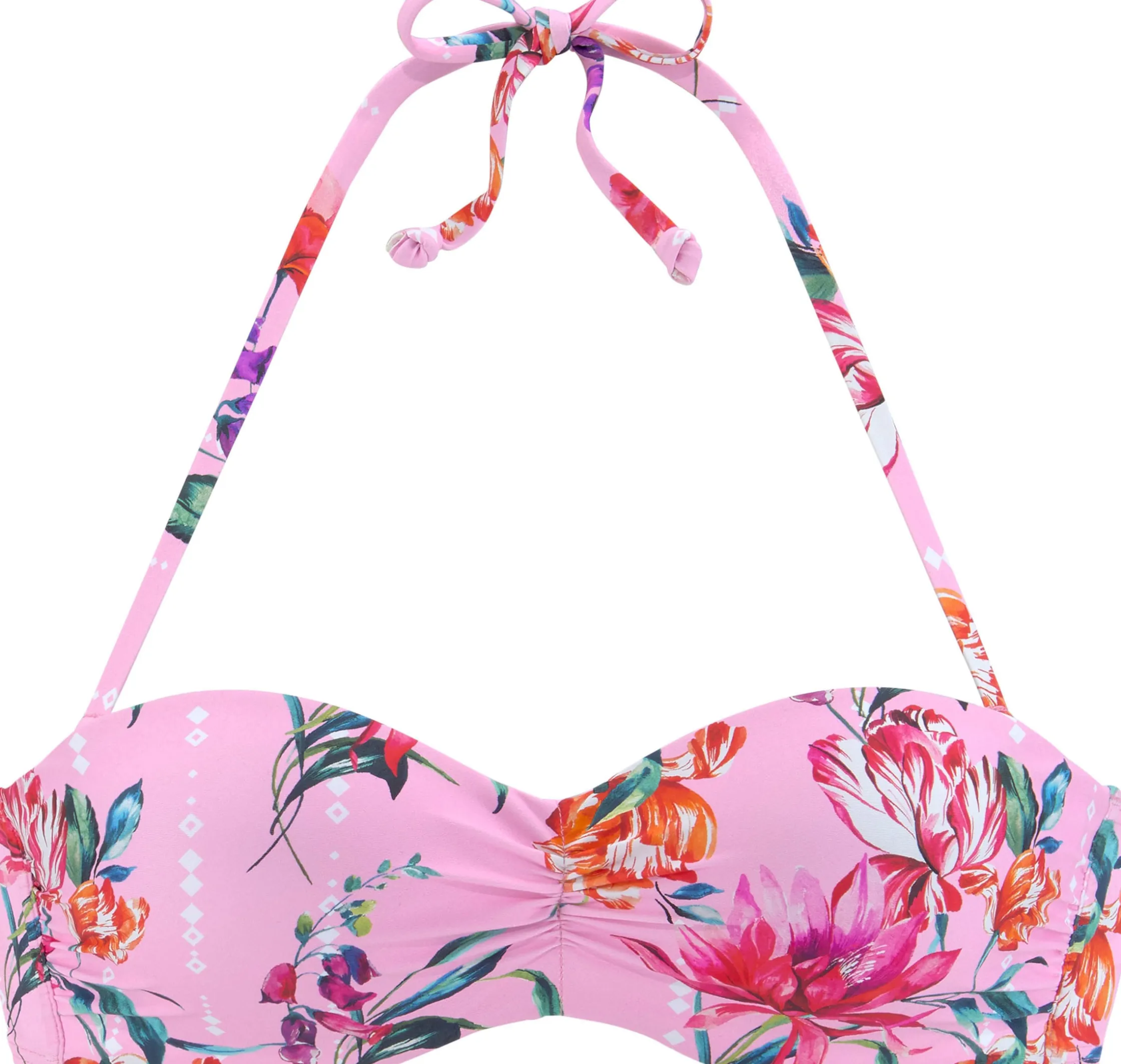 Bikinis|Sunseeker Bügel-Bandeau-Bikini-Top rosa-bedruckt