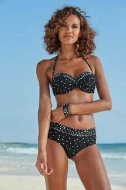 Bikinis|LASCANA Bügel-Bandeau-Bikini-Top schwarz-weiß