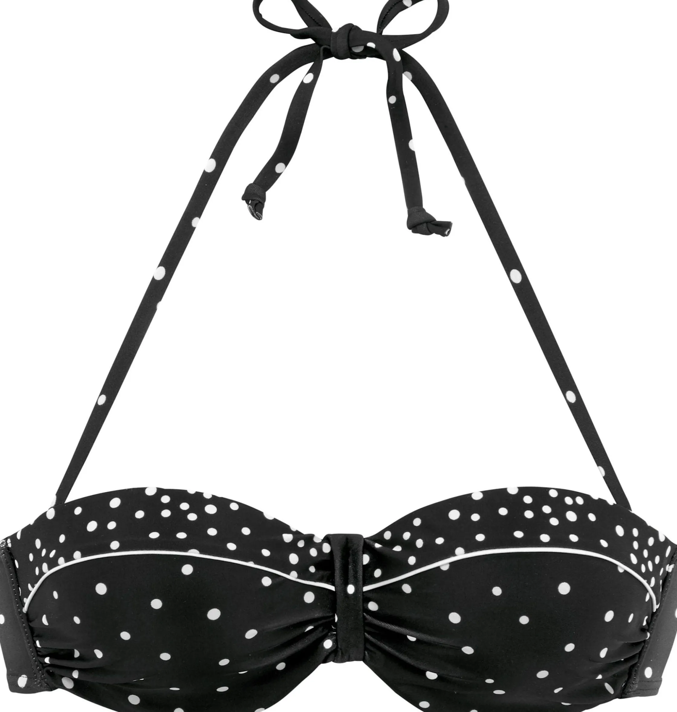 Bikinis|LASCANA Bügel-Bandeau-Bikini-Top schwarz-weiß