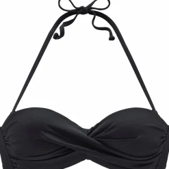 Bikinis|LASCANA Bügel-Bandeau-Bikini-Top schwarz