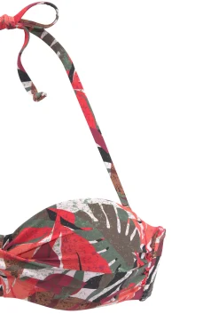 Bikinis|LASCANA Bügel-Bandeau-Bikini-Top rotbedruckt