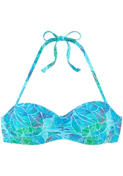Bikinis|Sunseeker Bügel-Bandeau-Bikini-Top türkisbedruckt