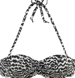 Bikinis|LASCANA Bügel-Bandeau-Bikini-Top schwarz-creme