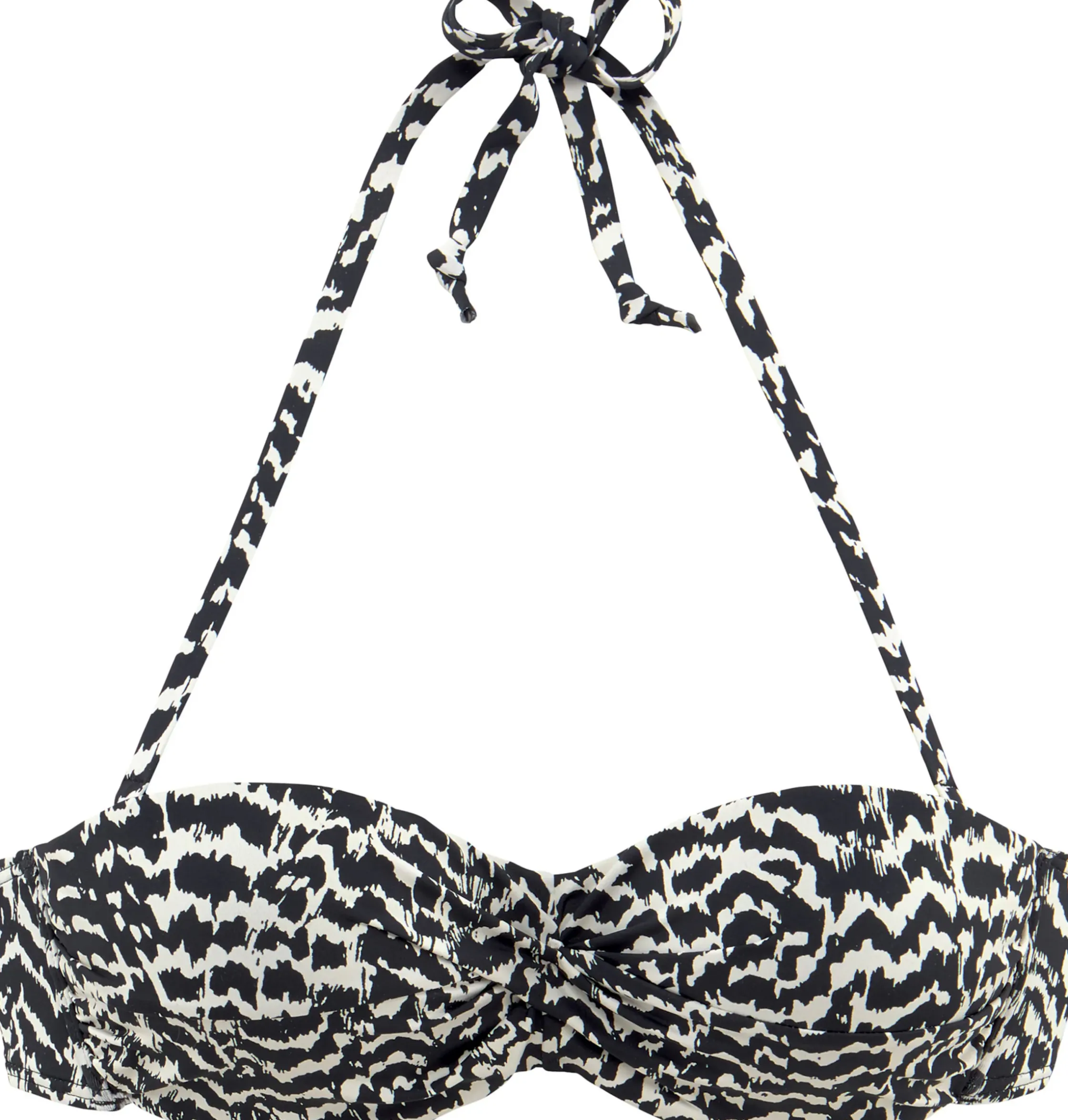 Bikinis|LASCANA Bügel-Bandeau-Bikini-Top schwarz-creme
